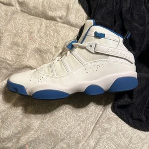 Jordan 6 rings white/black-dk marina blue